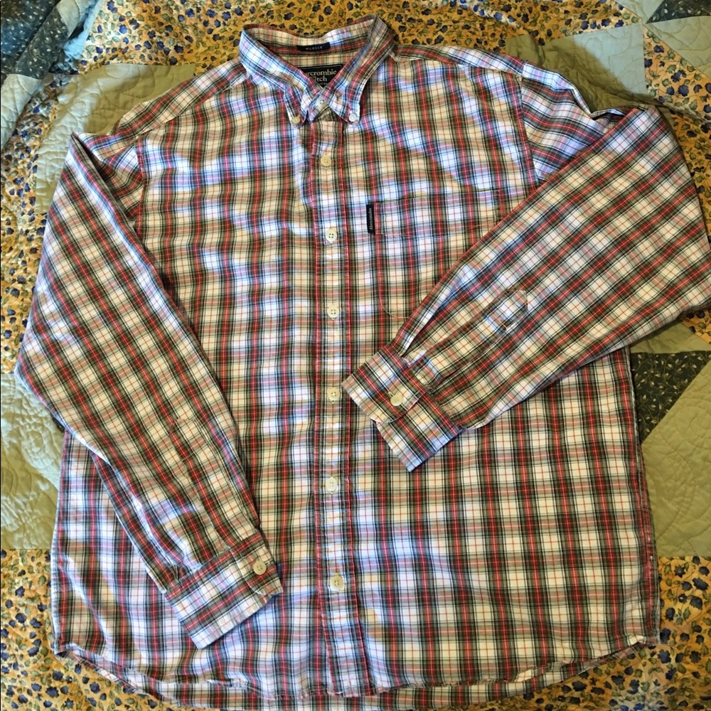 Abercrombie and Fitch plaid mens button down